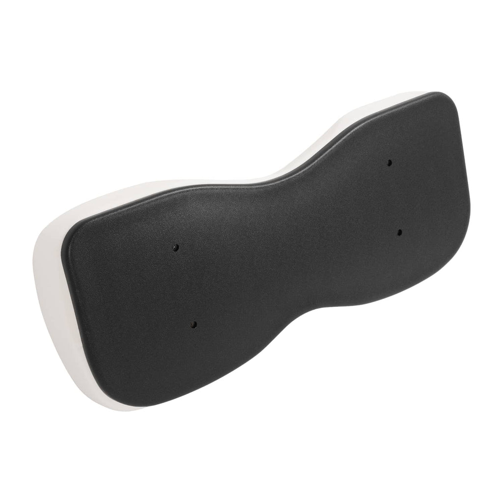 Black underside seat backrest cushion with mounting holes and rounded profile