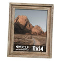 Reclaimed barnwood picture frame with real glass, distressed light gray, 11x14