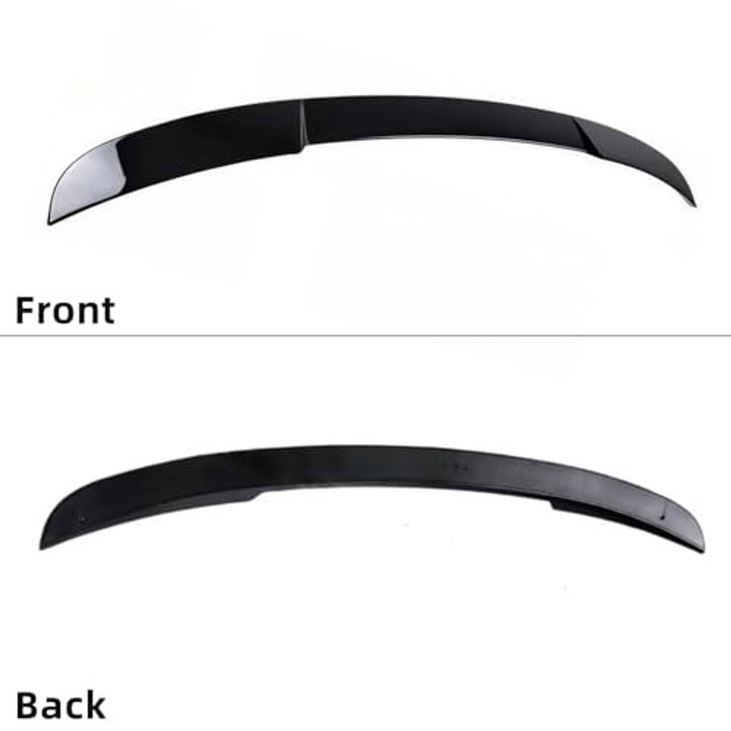 Black curved spoiler wing pieces labeled front and back on a white background.