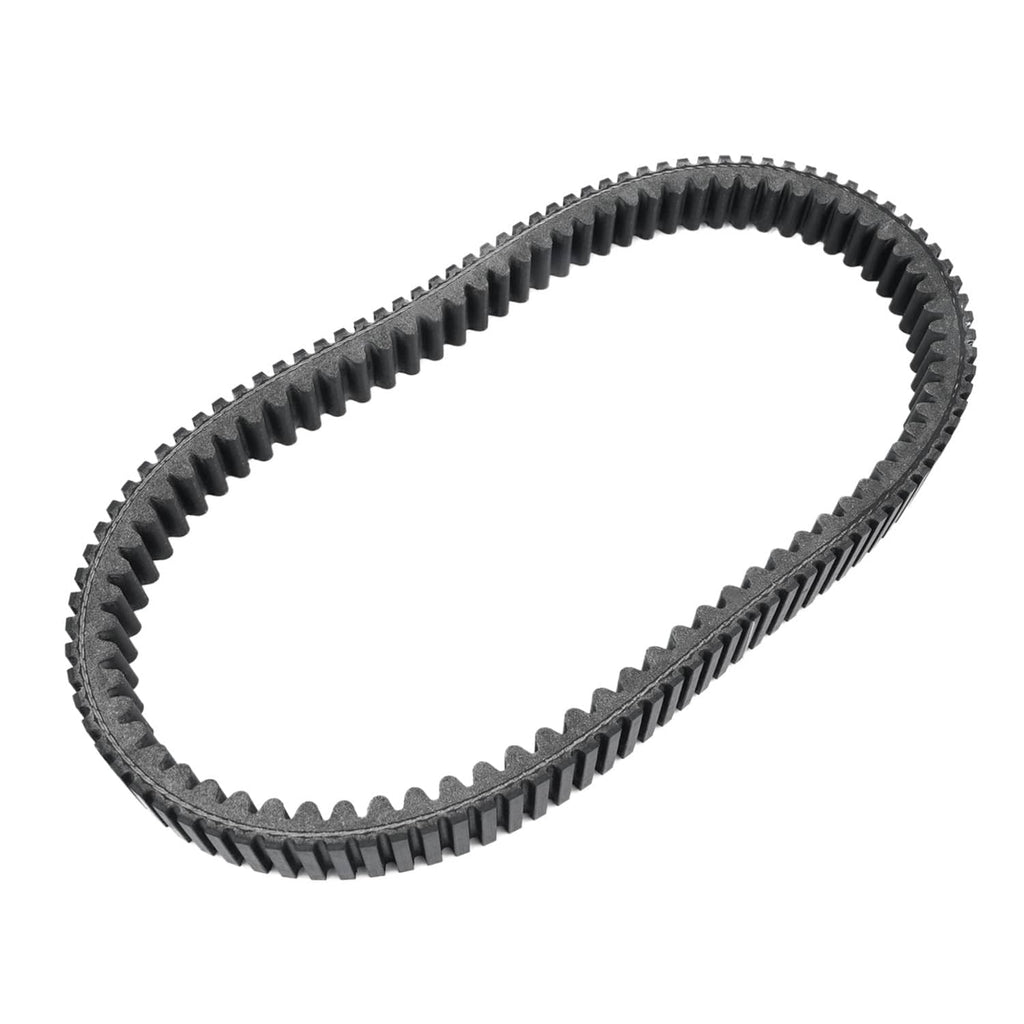 Black ribbed drive belt, angled view showing toothed edge profile