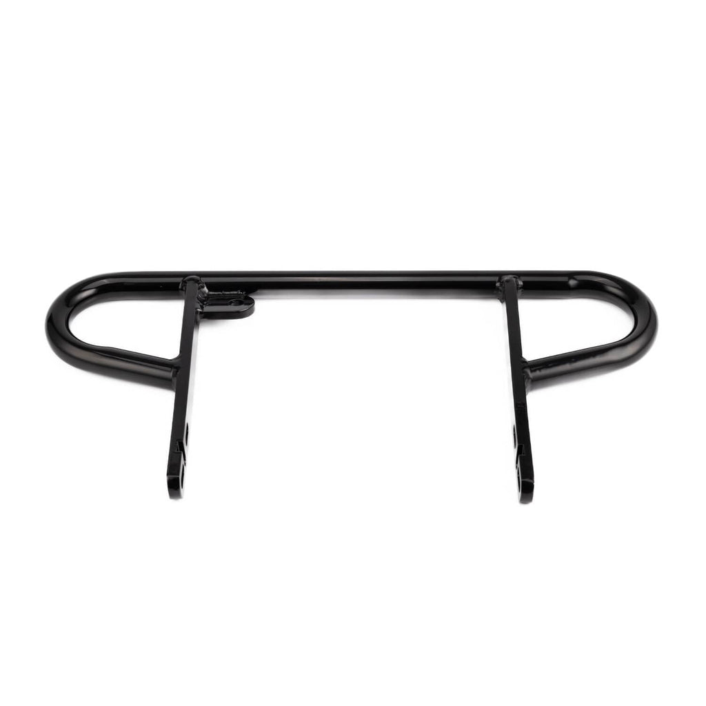 Black ATV rear wide grab bar showing lower U-curve and two mounting feet.