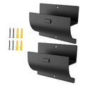 Black wall-mount ladder hanger hooks, two-piece set with screw and anchor hardware