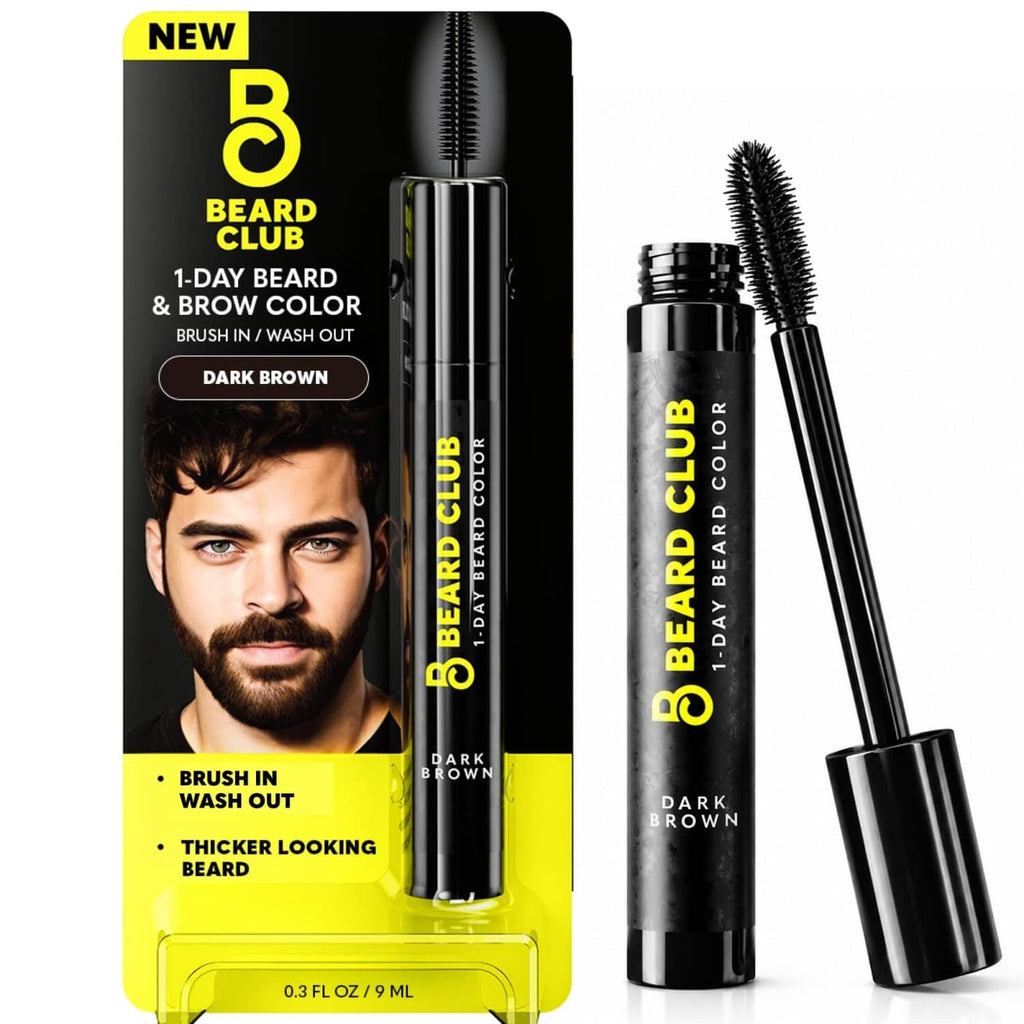 Temporary beard dye in Dark Brown with applicator brush and squeeze tube