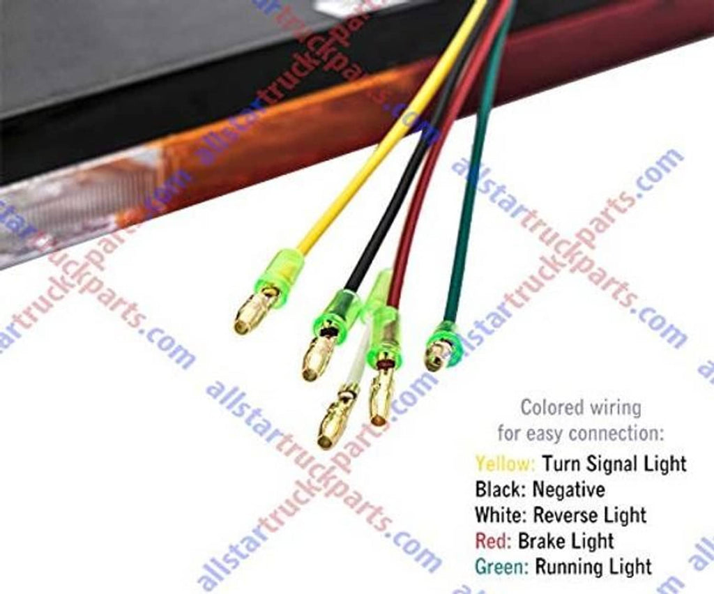 LED trailer tail light wire harness with multi-color leads and connector ends.