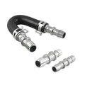 Heater core bypass kit: black rubber hose with metal fittings and two clamp connectors
