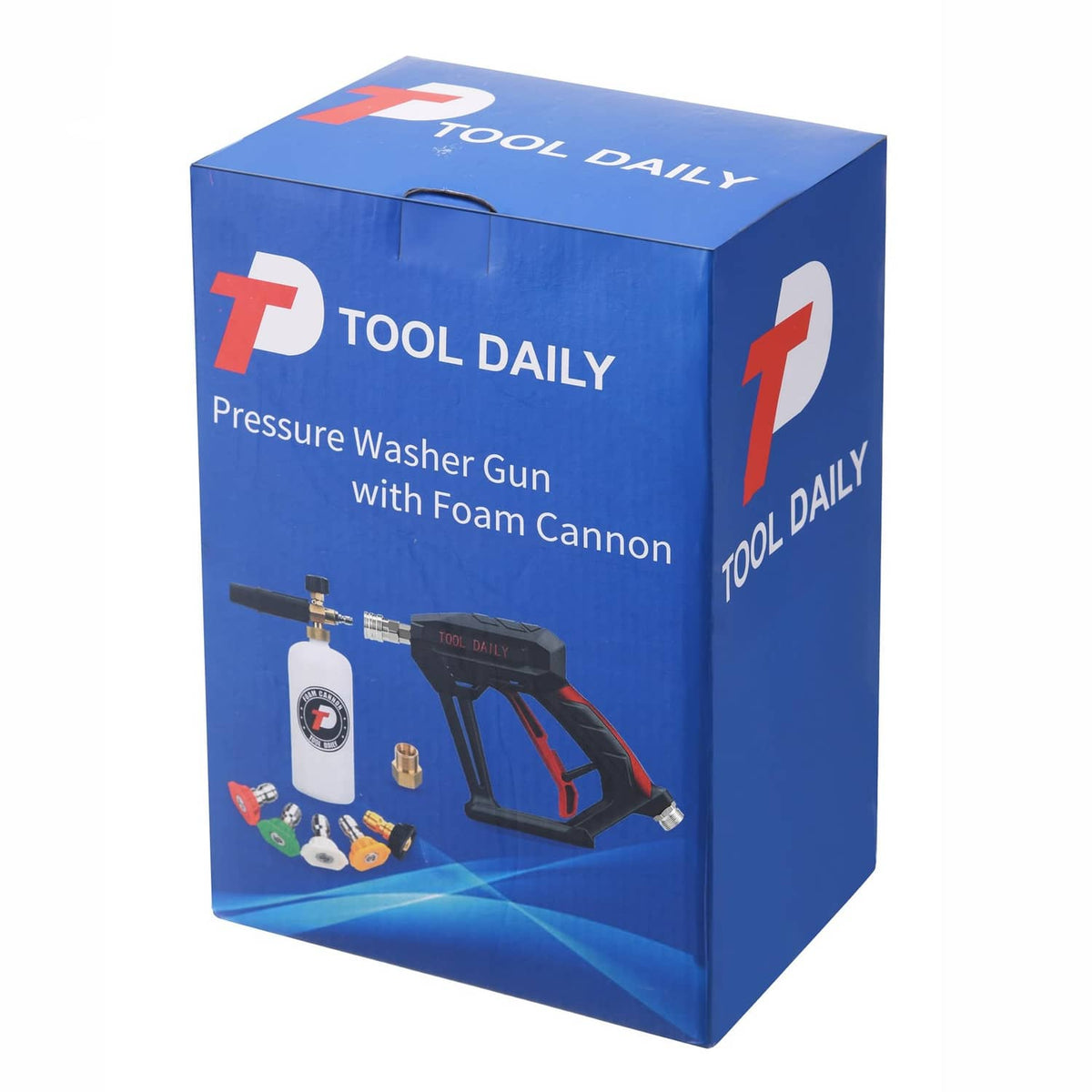 Tool Daily pressure washer gun with foam cannon retail box, blue