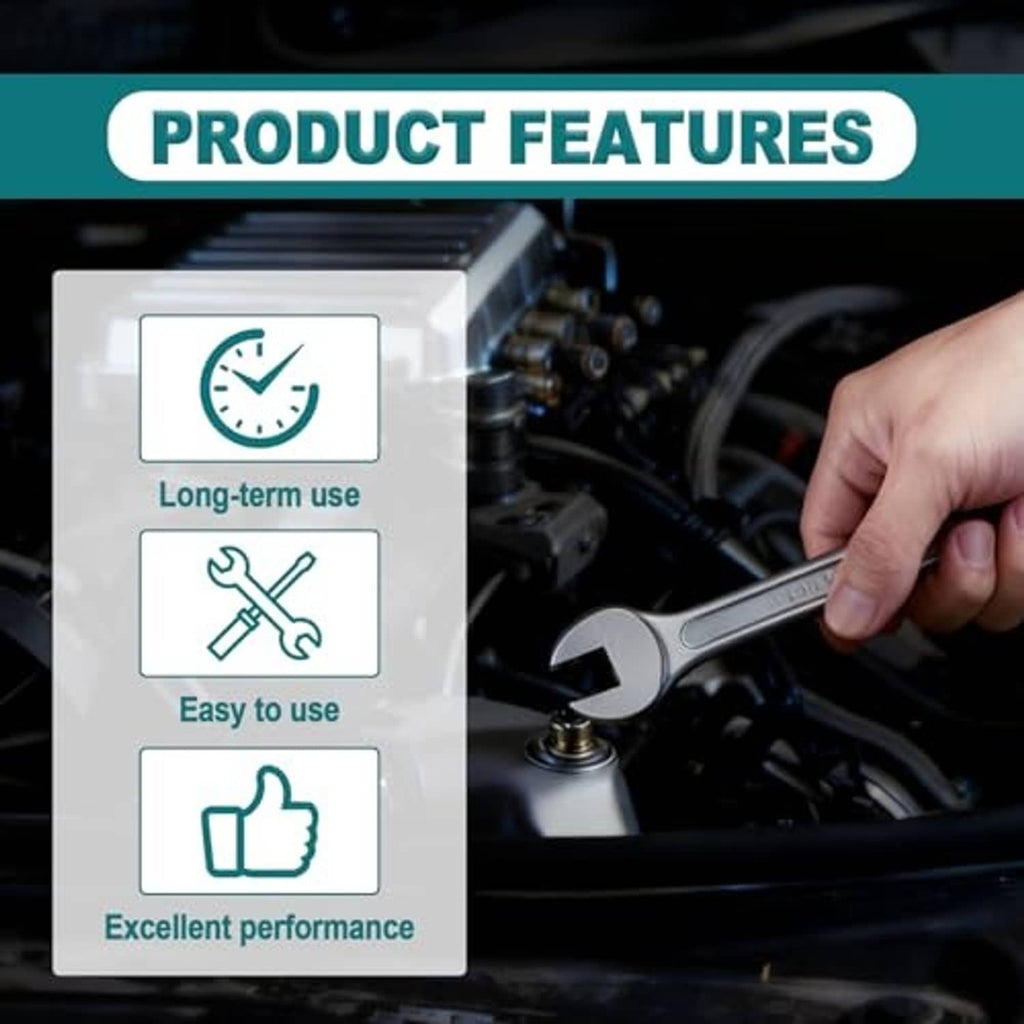 Oil drain plug gasket shown in engine bay with wrench and hand near engine parts