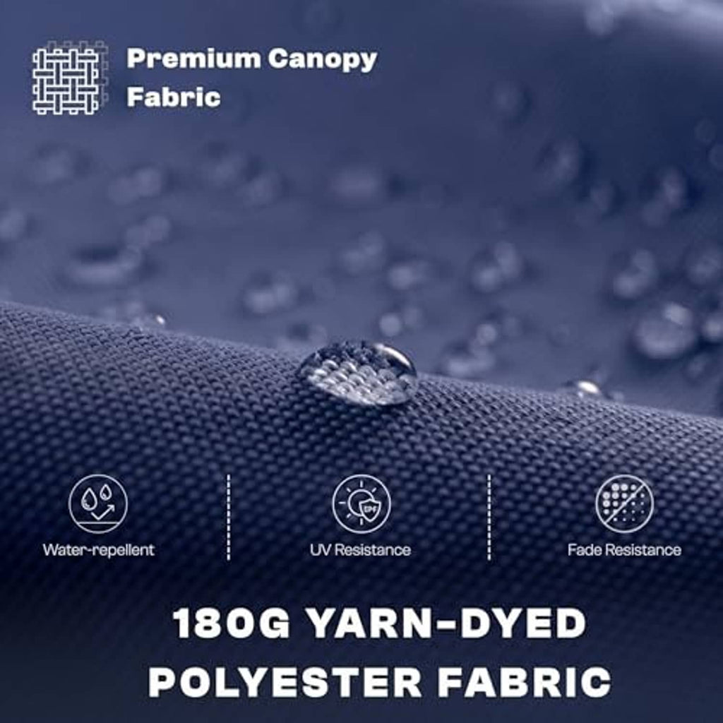 Water-repellent navy polyester umbrella canopy fabric with UV and fade resistance