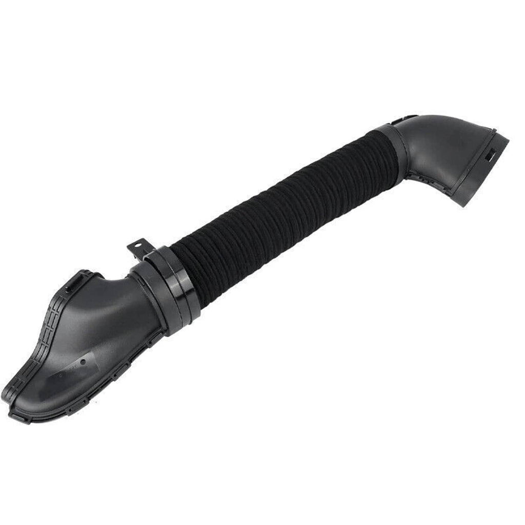 Black air intake hose tube with ribbed section and connector end