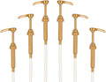 Gold syrup pump dispenser set with pump heads and dip tubes for coffee bottles