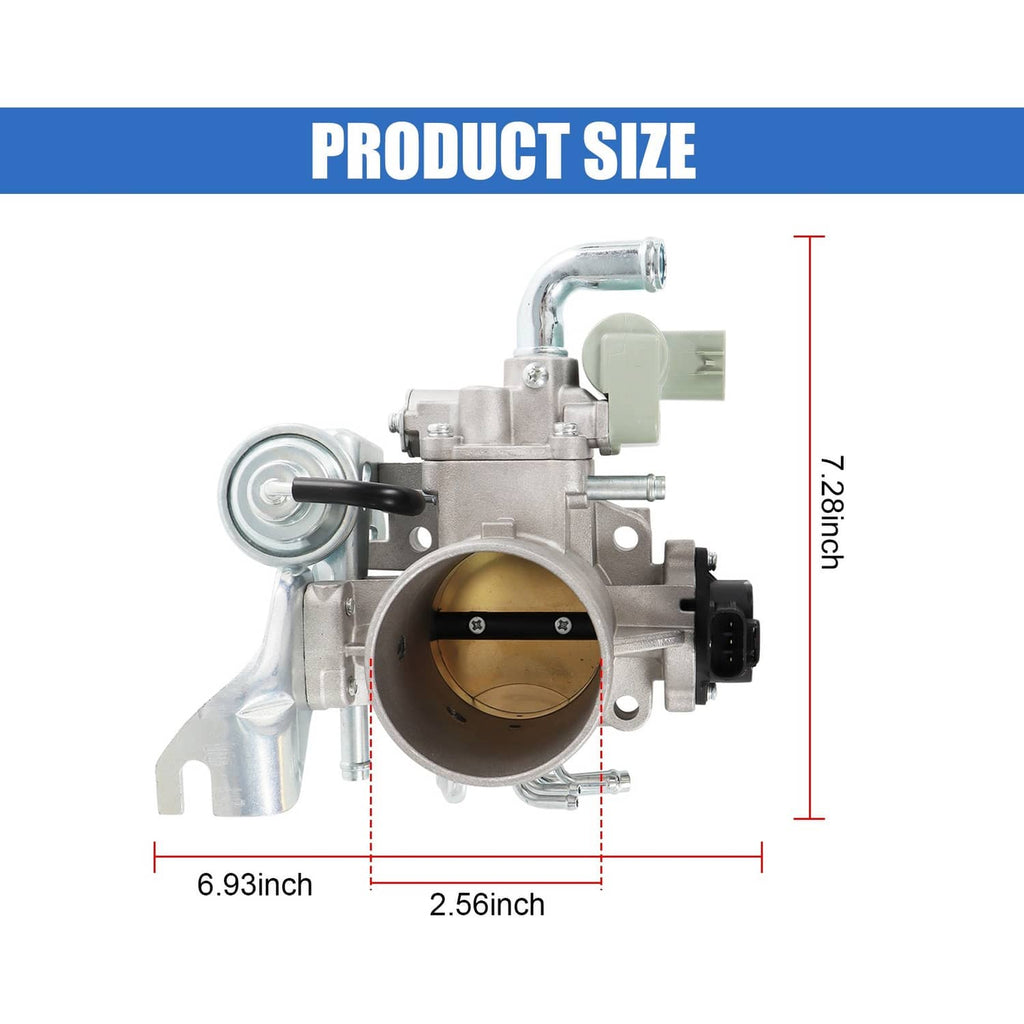 Fuel throttle body valve assembly, front view with intake flange