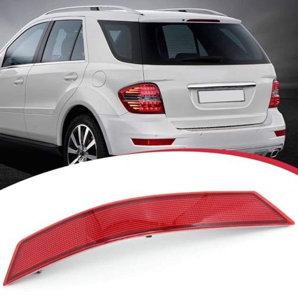 Red rear bumper reflector detail mounted on vehicle