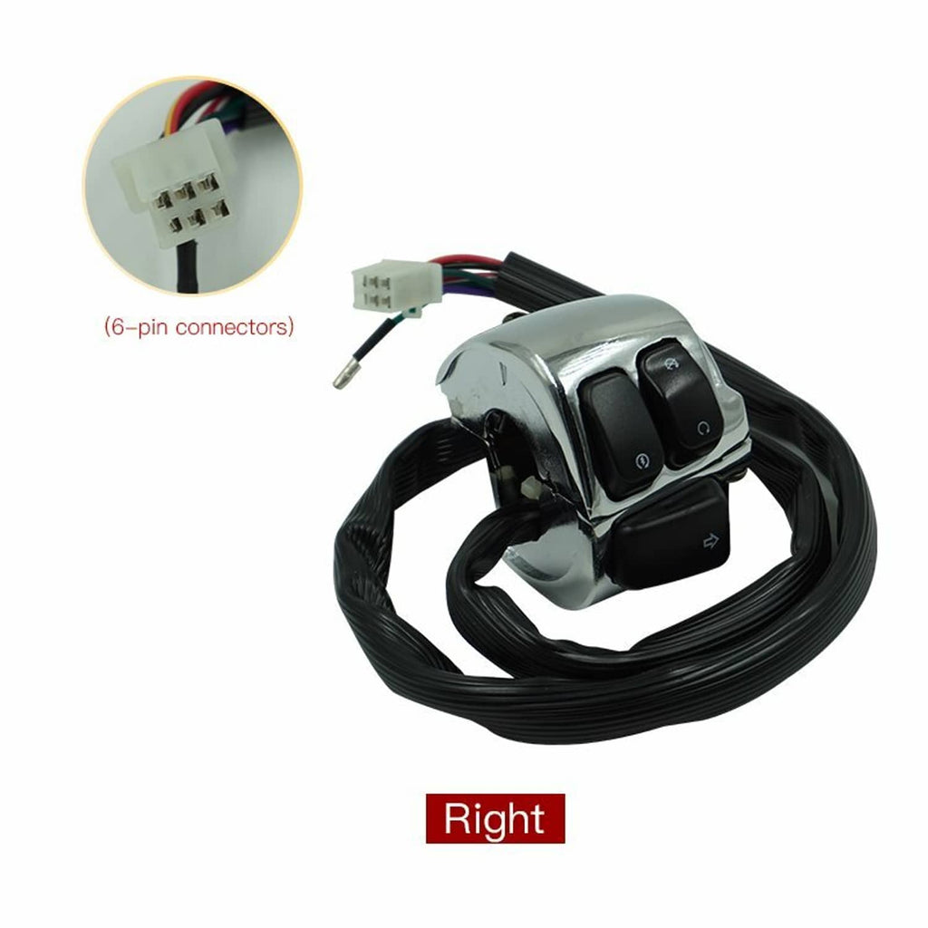 Right handlebar switch controls with wiring harness and 6-pin connectors