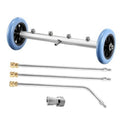 16-inch undercarriage car washer extension wand with blue wheels and metal frame