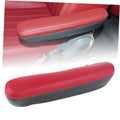 Red padded front seat armrest with black base and adjustable mounting arm
