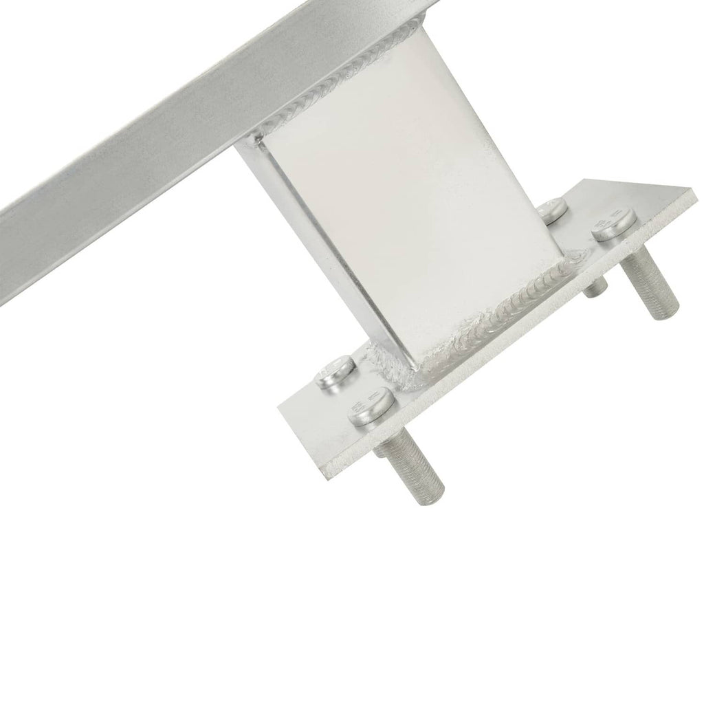 Aluminum spare tire carrier mounting slot with hinged bracket and hardware bolts
