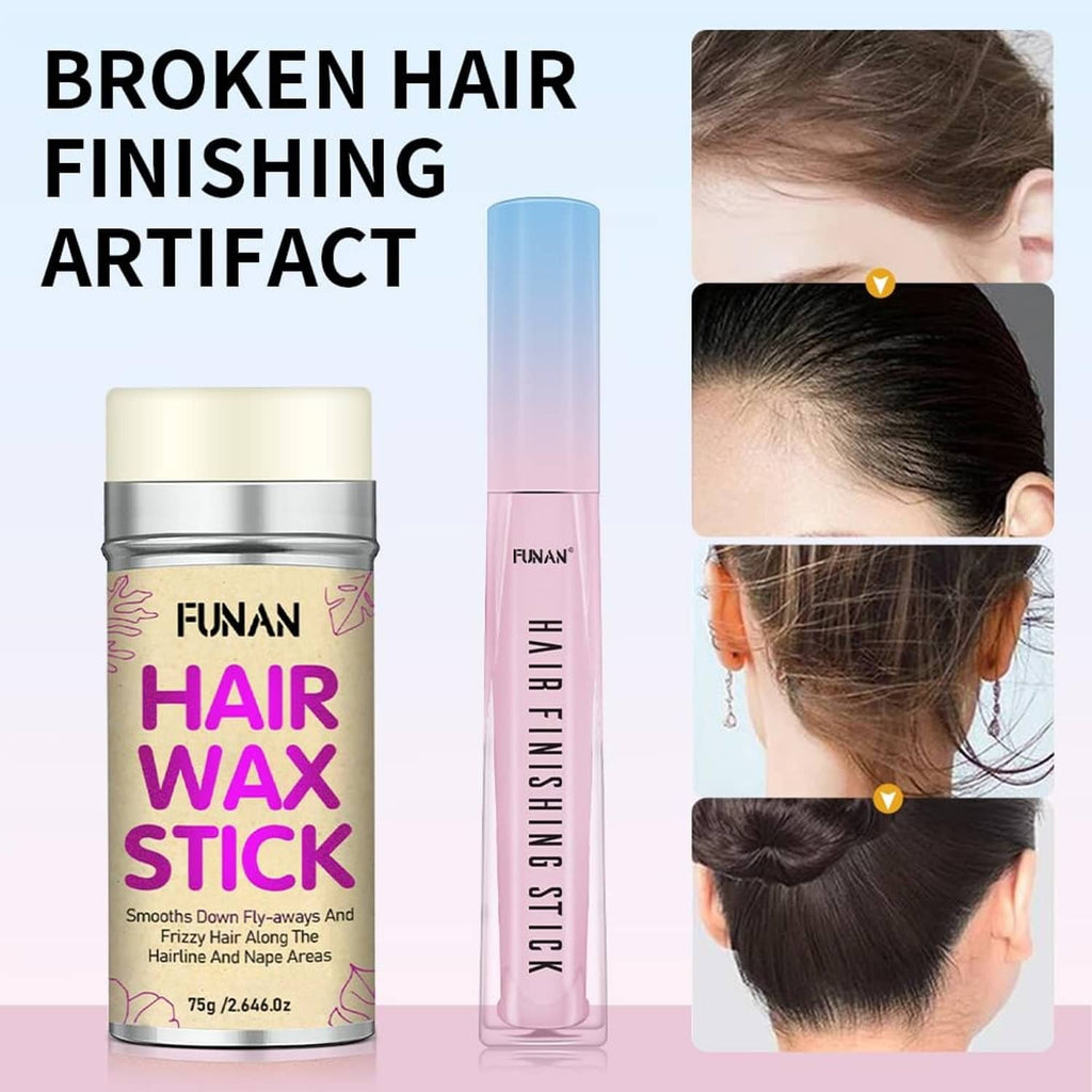 FUNAN hair wax stick set: jar and pink applicator tube