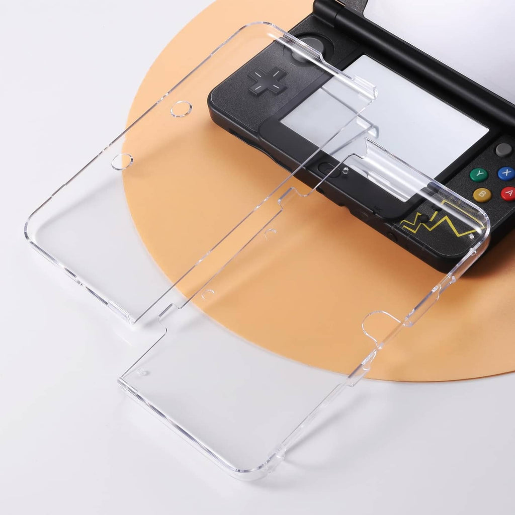 Ultra-clear 3DS hard shell case with transparent cover and corner cutouts