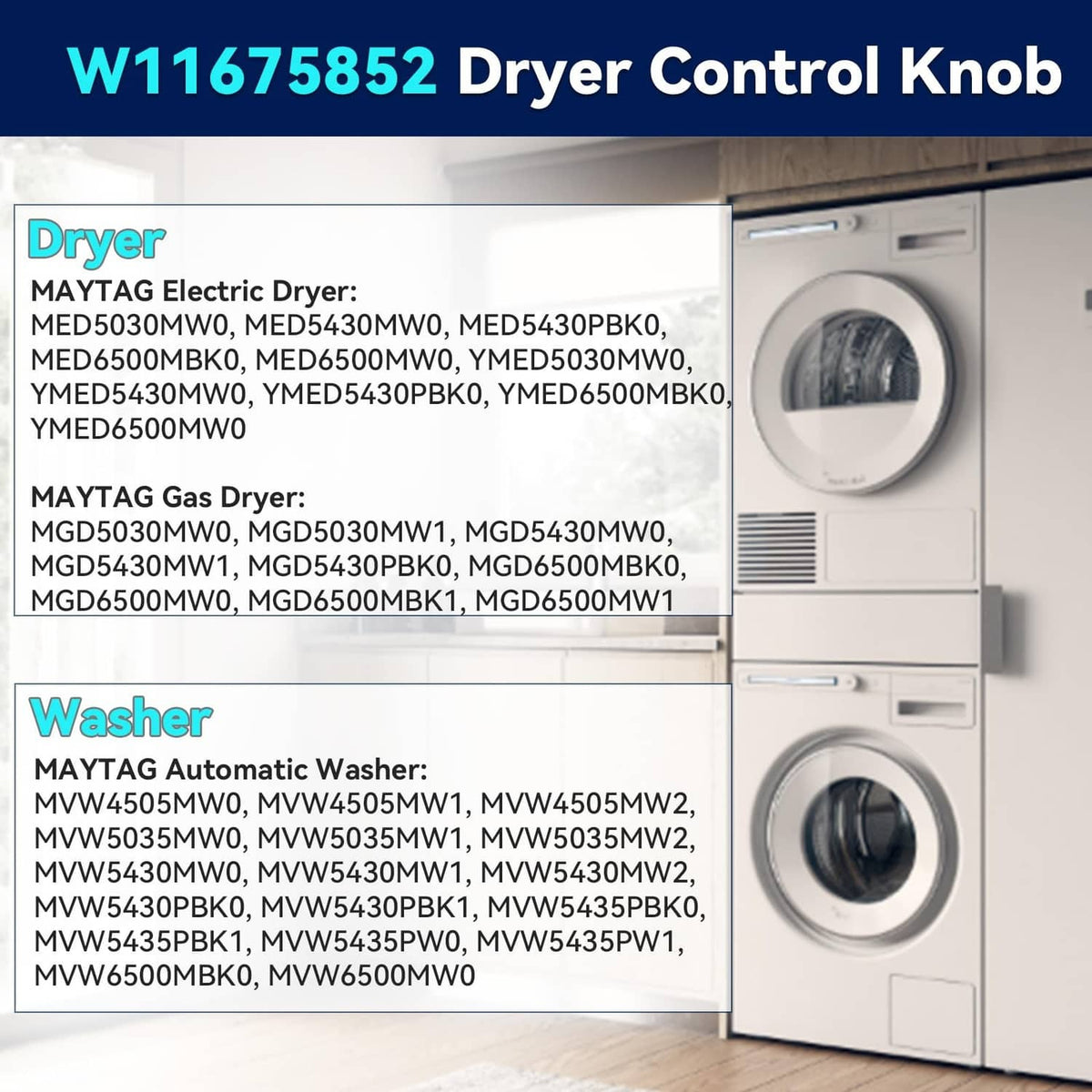 Round silver dryer control knob with ridged edge on the appliance control panel.