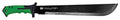 Hooyman bush machete with green ergonomic no-slip handle and black blade