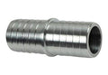 3/4 in hose barb splice coupler, chrome-silver metal fitting with female threads