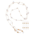 RivetOak MECCANIXITY Glasses Chain, 74cm Stone Eyeglasses Strap 75 cm, Transparent