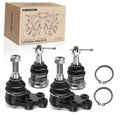Front ball joint kit with four black rubber boots and threaded studs
