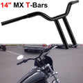 Black MX T-bar handlebar with high 14 in rise and 1-1/4 in clamp sections