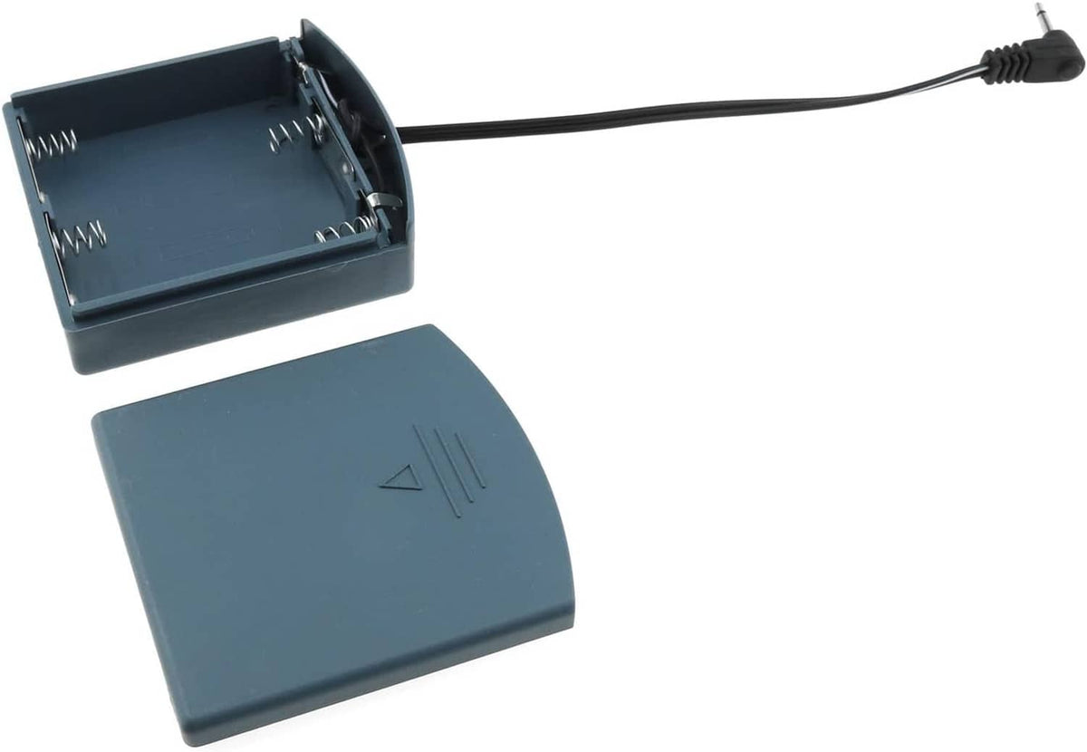 External battery pack with open battery holder and 2.5mm DC connector