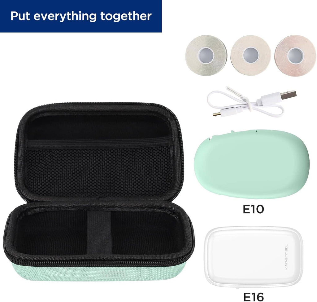 Mint travel case with black interior and elastic strap compartments