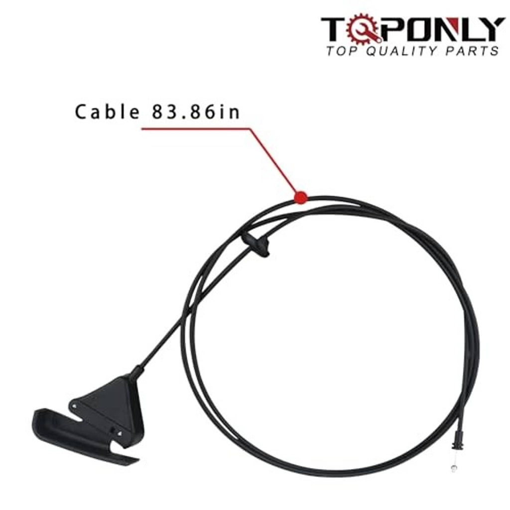 Black hood release cable with pull handle and measured cable length