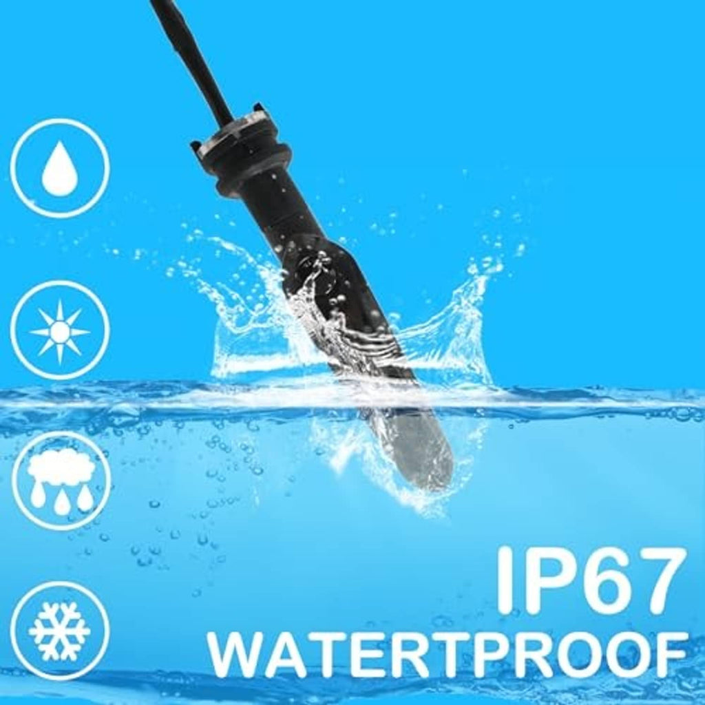 Waterproof black motorcycle LED turn signal with cable and water splash