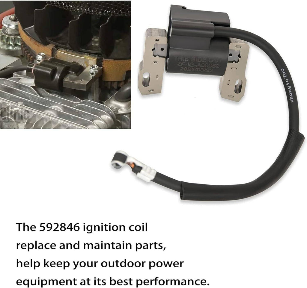 Ignition coil assembly with black coil housing and wiring harness with terminal end