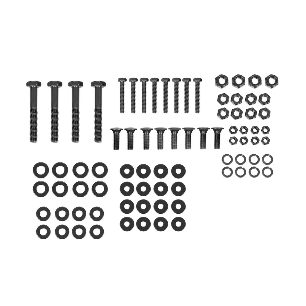 Roof mounting hardware kit: screws, nuts, and washers in a set