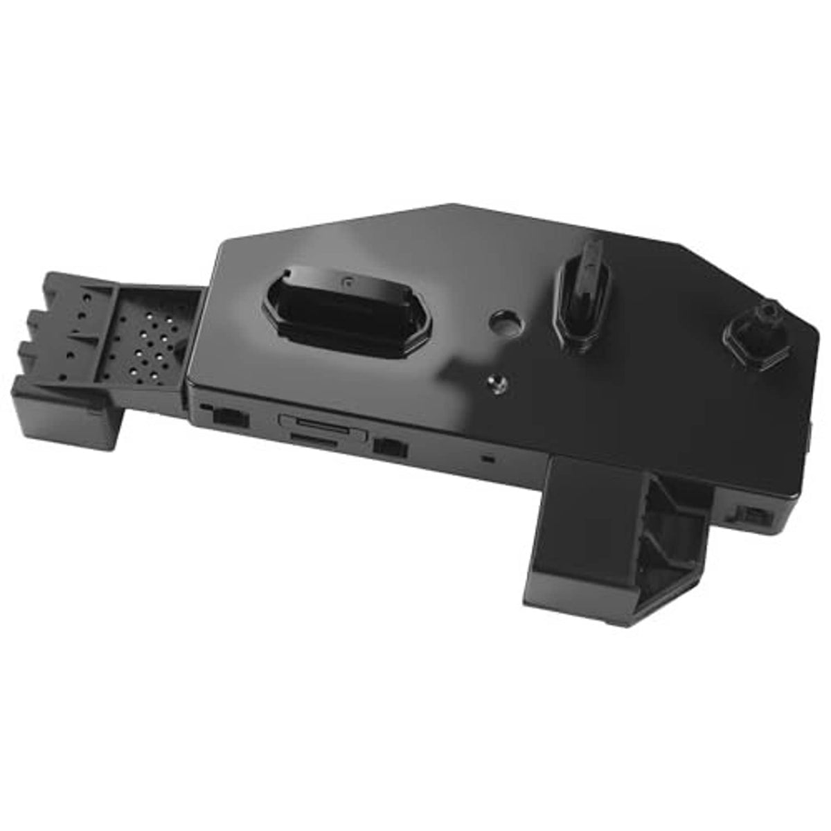 Power seat switch control module, driver-side housing with button openings and ports