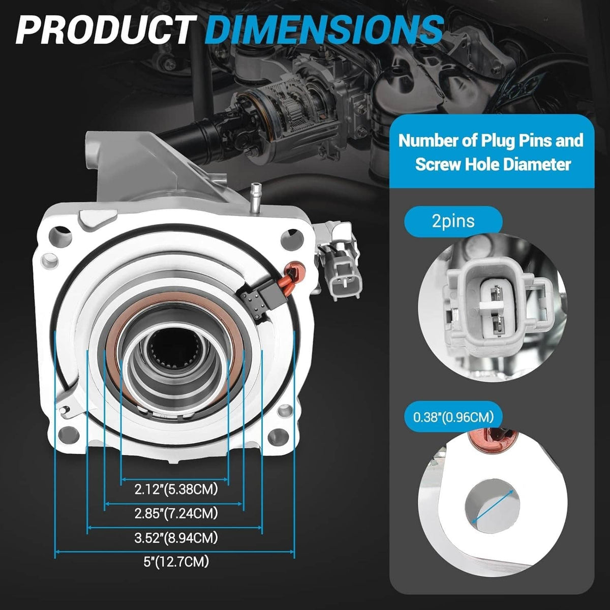 Rear differential viscous coupler with circular seal and mounting bolt holes