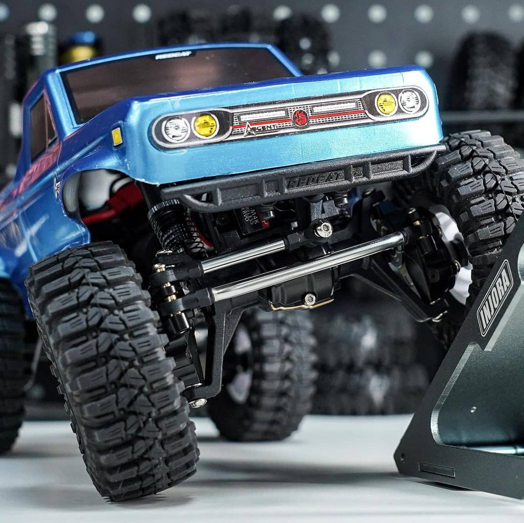 RC off-road truck front end with stainless steering linkage and link rods