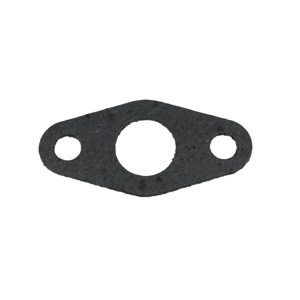 Turbo charger gasket plate with two mounting holes and oval center opening