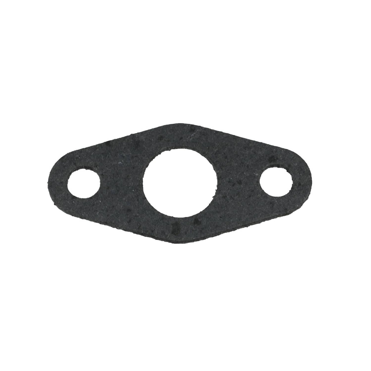 Turbo charger gasket plate with two mounting holes and oval center opening