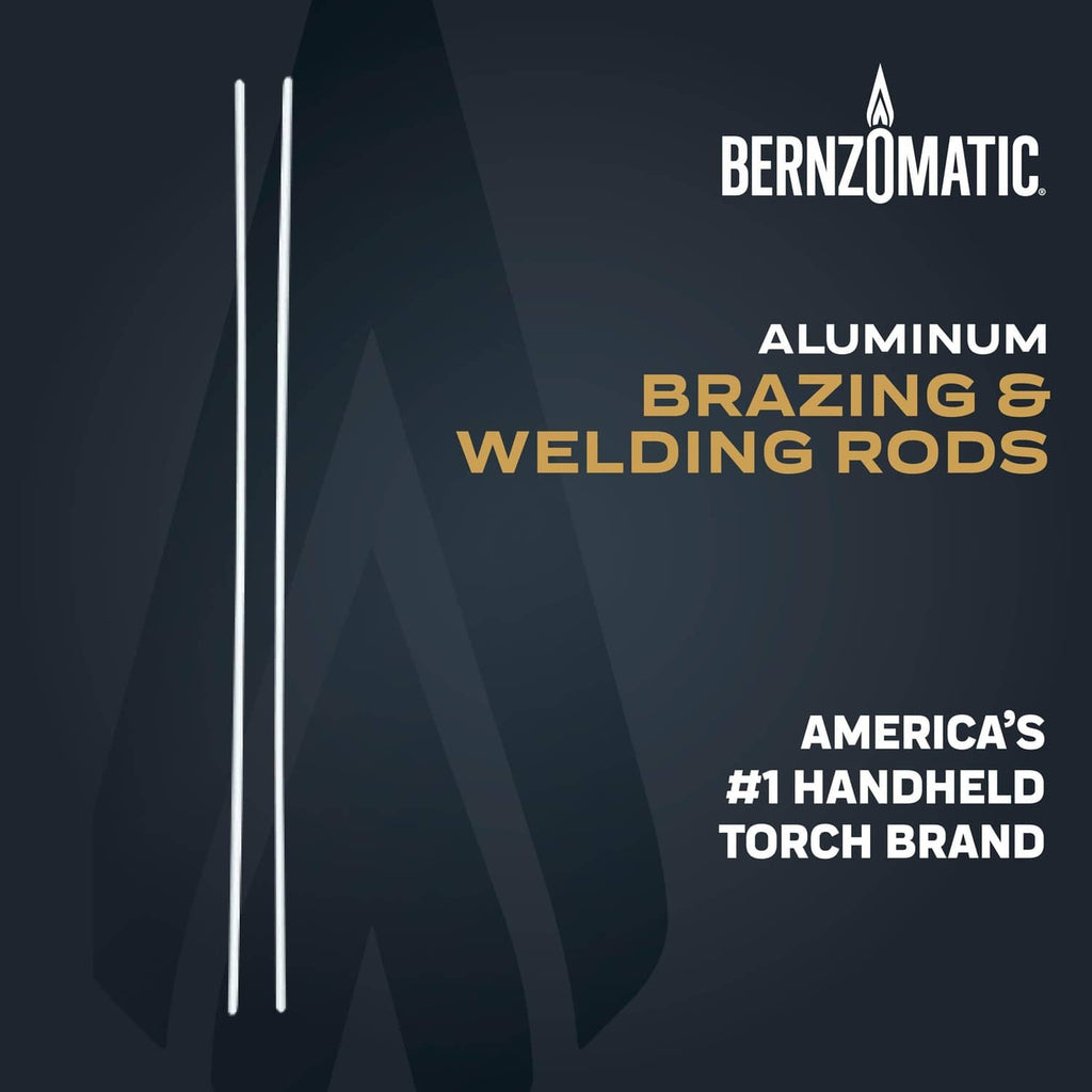 Two aluminum brazing and welding rods, long straight metal rods on display