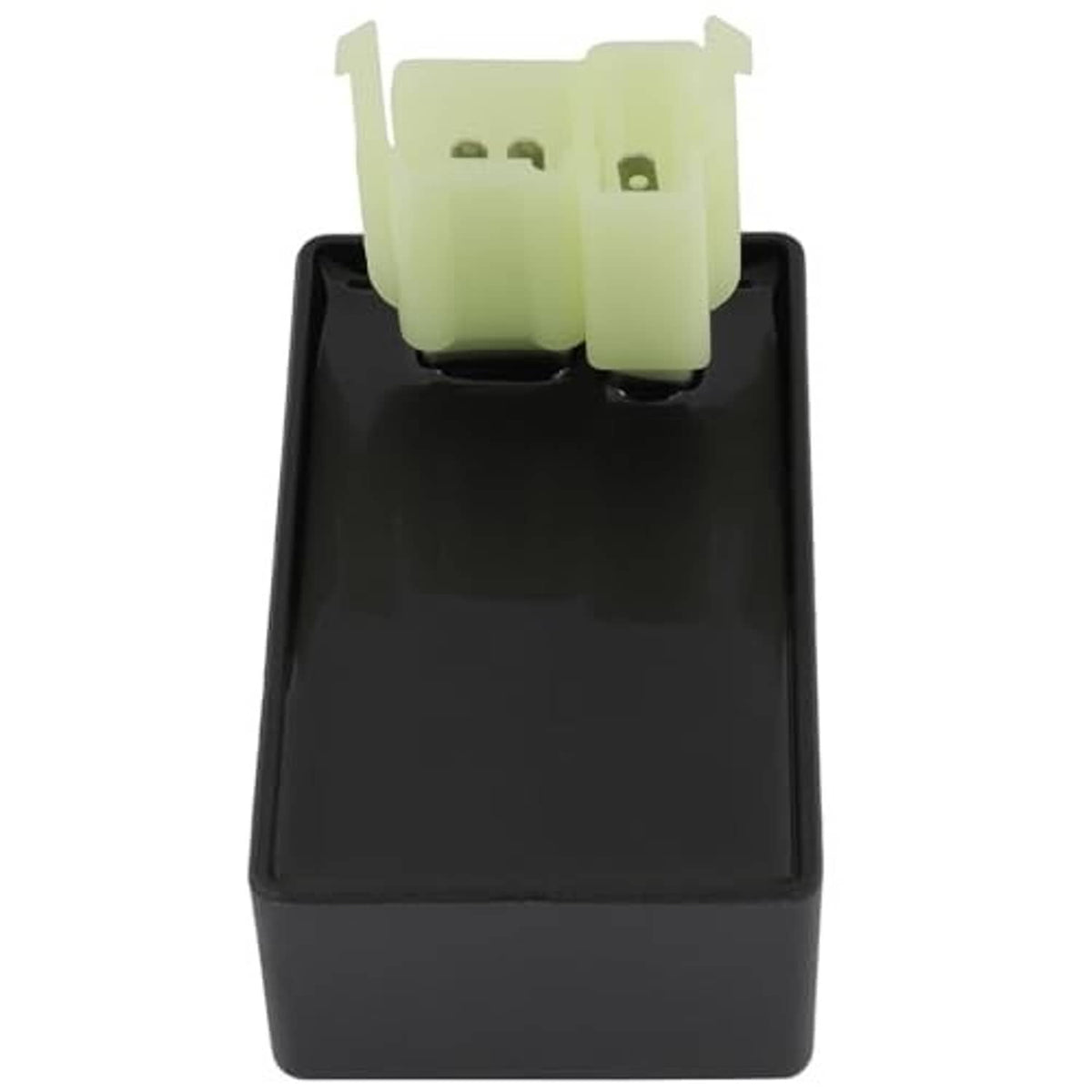 Black CDI ignition module with light green connector plug