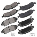 Ceramic front and rear brake pads set with hardware; grey and black pads