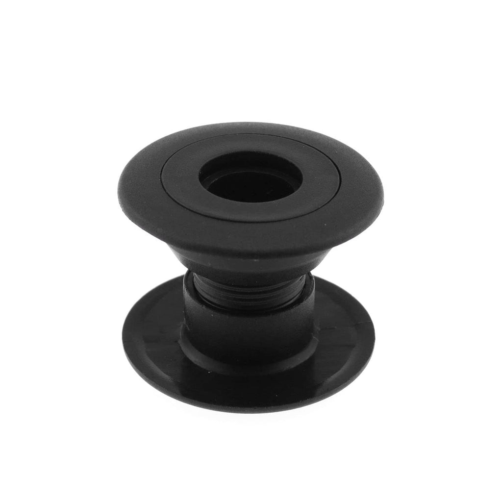 Black foosball rod replacement bushing with wide circular base and center hole