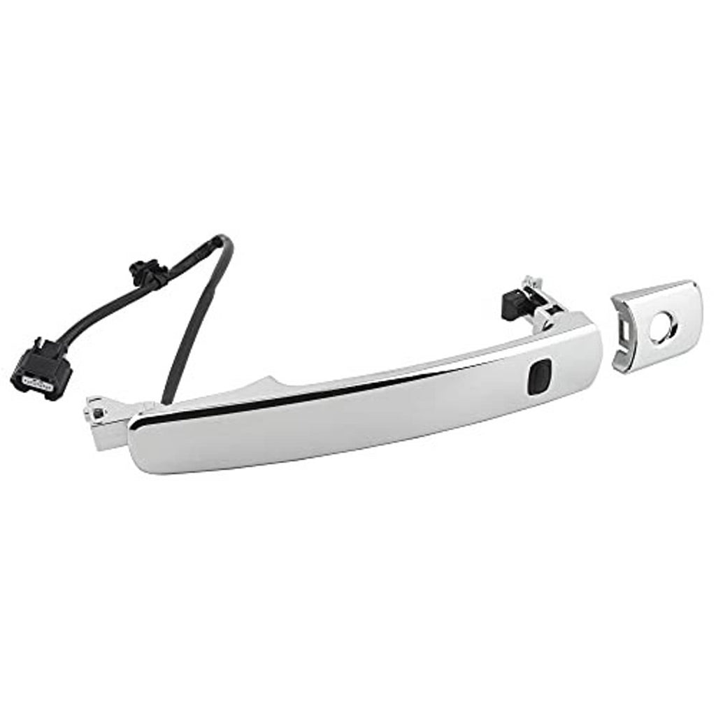 Chrome outside door handle with black wiring harness for front left driver side