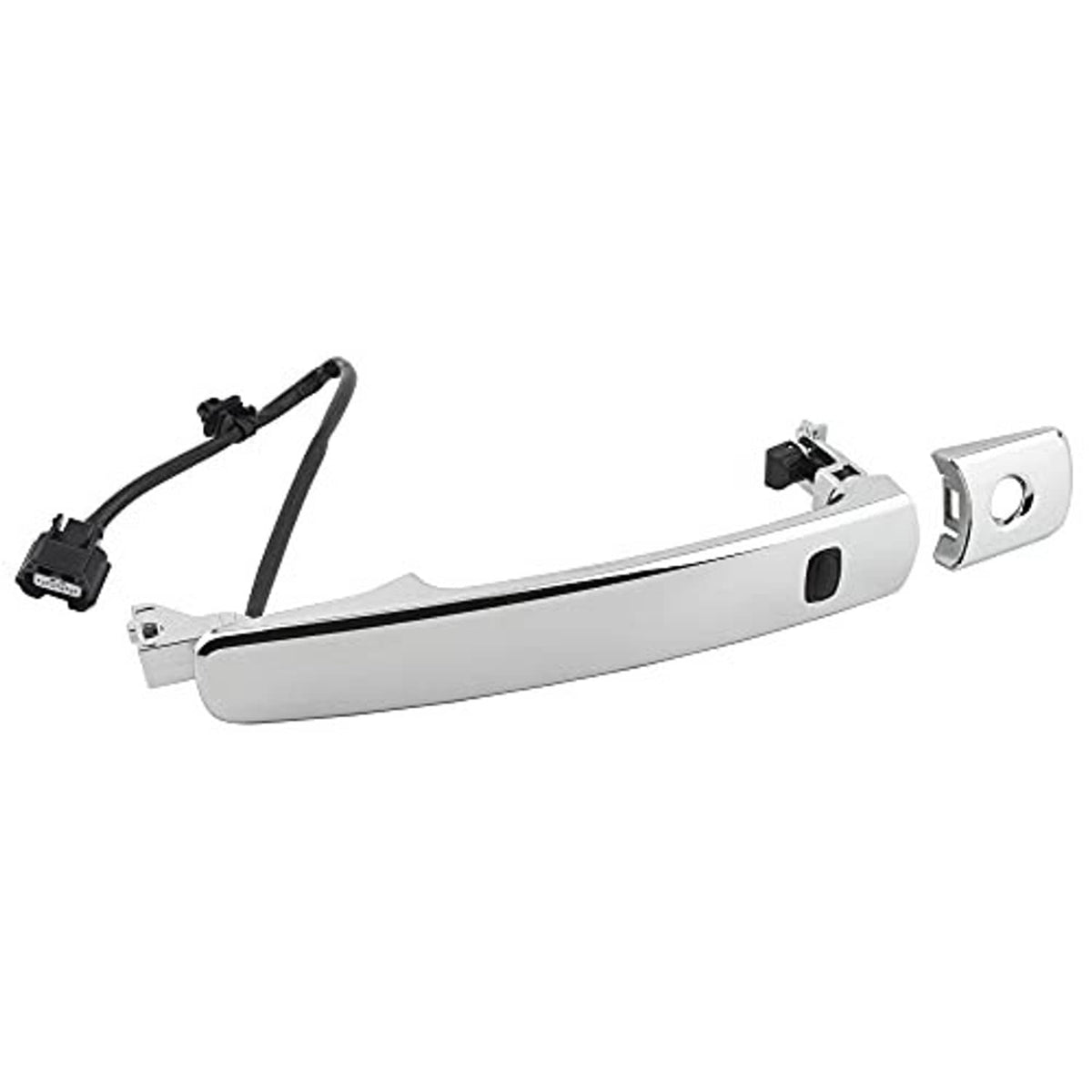 Chrome outside door handle with black wiring harness for front left driver side