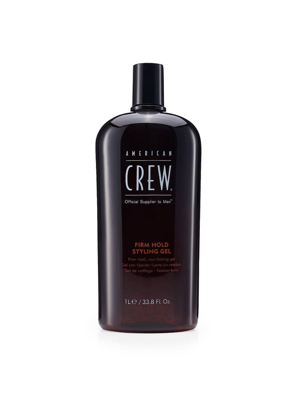 American Crew firm hold styling gel bottle with black cap and brown label