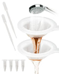 Brine shrimp net kit: white funnel sieve and droppers, for straining hatchlings