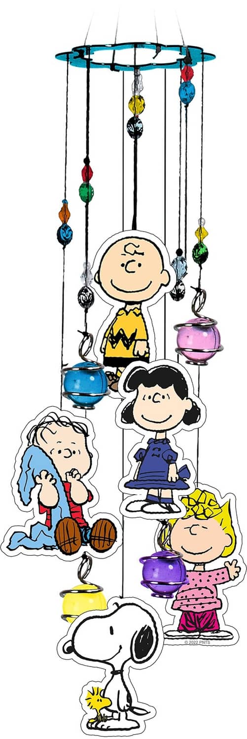 Spoontiques Peanuts wind chime with hanging character figures and small chimes