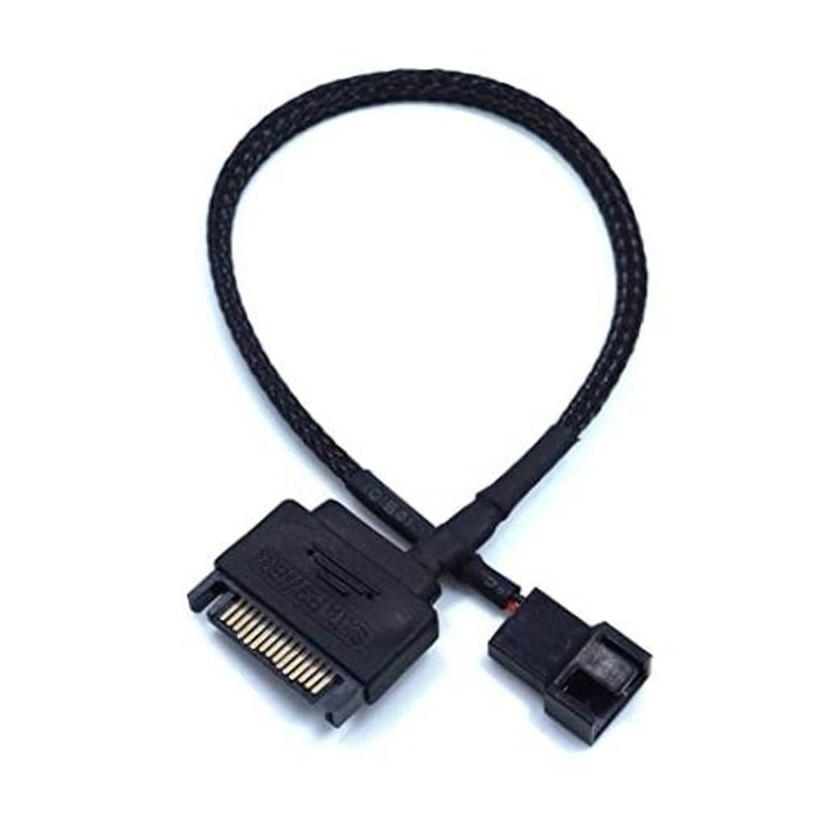 SATA to 3/4-pin fan adapter cable with braided wire and dual connectors