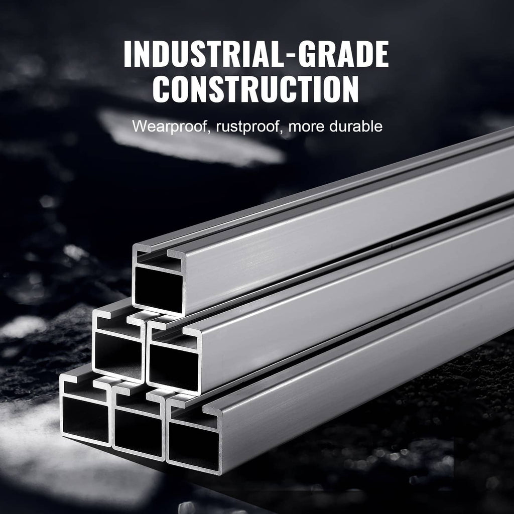 Silver aluminum guide rail bars with square profiles for the chainsaw mill system